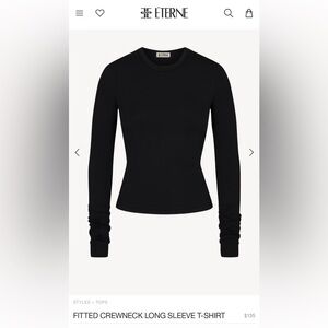 ETERNE Fitted Crewneck Long Sleeve Shirt- Heathered  Charcoal